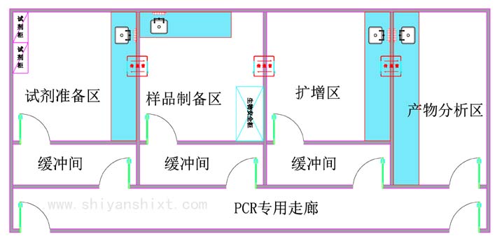 PCR實(shí)驗(yàn)室規(guī)劃設(shè)計平面圖欣賞